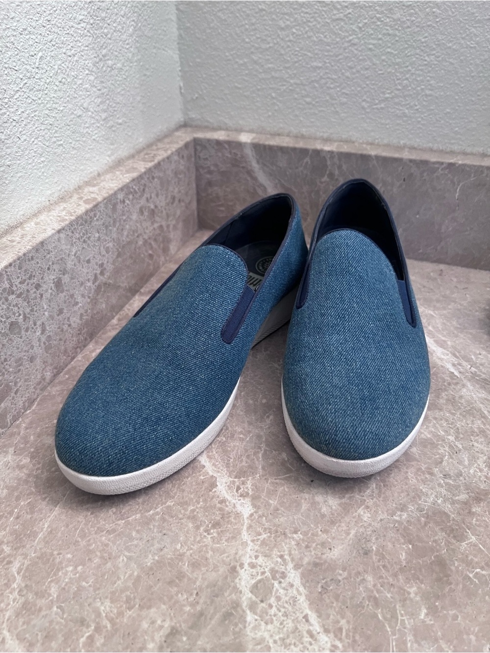Fitflop Men's Slip-On Loafers in Blue Denim